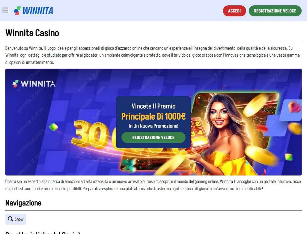 Valutazione di Winnita Casino: sicuro o una truffa?